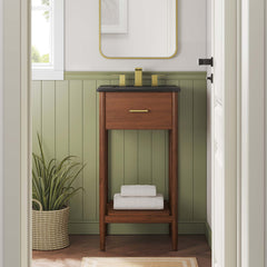 Zaire Walnut/Black 18" Bathroom Vanity - Ornate Home