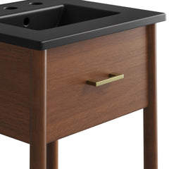 Zaire Walnut/Black 18" Bathroom Vanity - Ornate Home