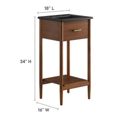 Zaire Walnut/Black 18" Bathroom Vanity - Ornate Home