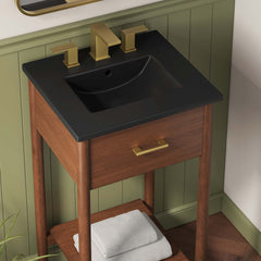 Zaire Walnut/Black 18" Bathroom Vanity - Ornate Home