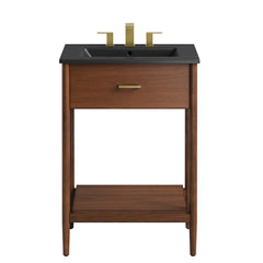 Zaire Walnut/Black 24" Bathroom Vanity - Ornate Home