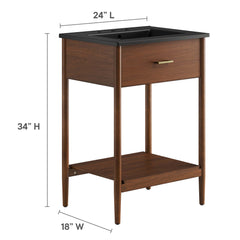 Zaire Walnut/Black 24" Bathroom Vanity - Ornate Home