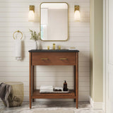 Zaire Walnut/Black 30" Bathroom Vanity - Ornate Home