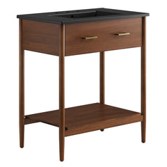 Zaire Walnut/Black 30" Bathroom Vanity - Ornate Home