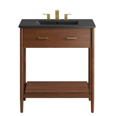 Zaire Walnut/Black 30" Bathroom Vanity - Ornate Home