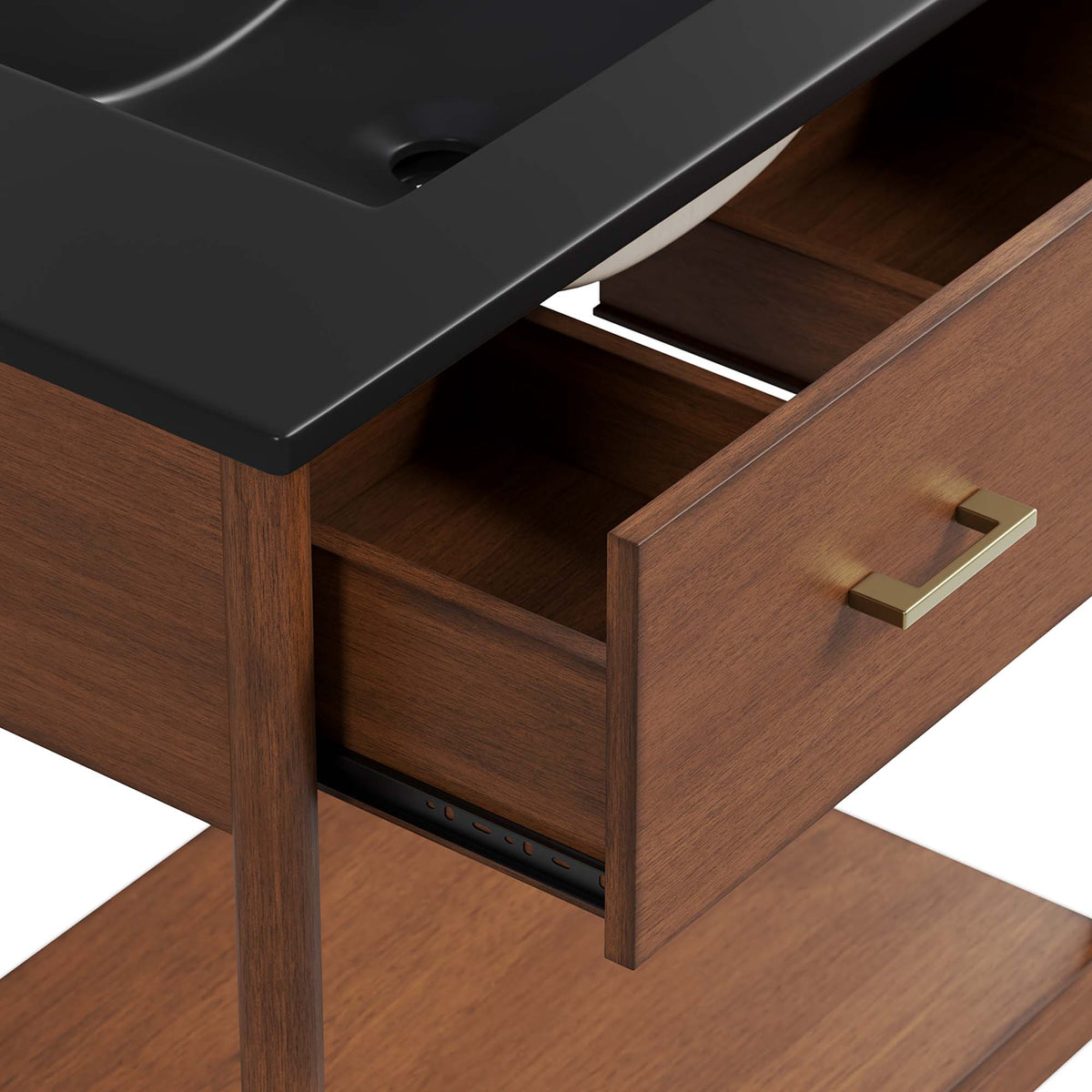 Zaire Walnut/Black 30" Bathroom Vanity - Ornate Home