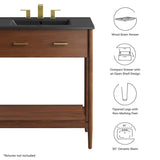 Zaire Walnut/Black 30" Bathroom Vanity - Ornate Home