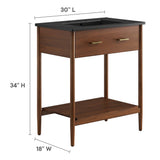 Zaire Walnut/Black 30" Bathroom Vanity - Ornate Home
