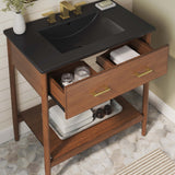 Zaire Walnut/Black 30" Bathroom Vanity - Ornate Home