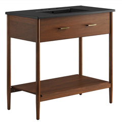 Zaire Walnut/Black 36" Bathroom Vanity - Ornate Home