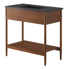 Zaire Walnut/Black 36" Bathroom Vanity - Ornate Home