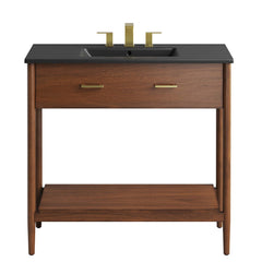 Zaire Walnut/Black 36" Bathroom Vanity - Ornate Home