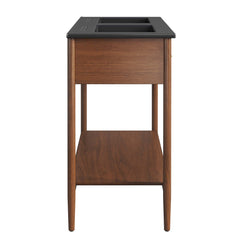 Zaire Walnut/Black 48" Double Sink Bathroom Vanity - Ornate Home