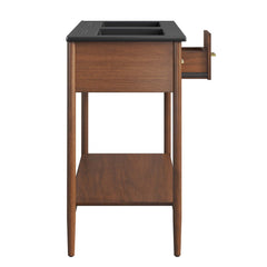 Zaire Walnut/Black 48" Double Sink Bathroom Vanity - Ornate Home