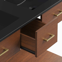 Zaire Walnut/Black 48" Double Sink Bathroom Vanity - Ornate Home