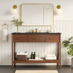 Zaire Walnut/Black 48" Single Sink Bathroom Vanity - Ornate Home