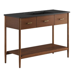 Zaire Walnut/Black 48" Single Sink Bathroom Vanity - Ornate Home