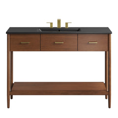 Zaire Walnut/Black 48" Single Sink Bathroom Vanity - Ornate Home