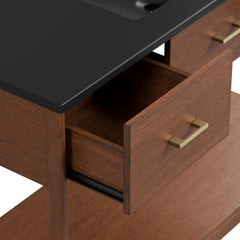 Zaire Walnut/Black 48" Single Sink Bathroom Vanity - Ornate Home