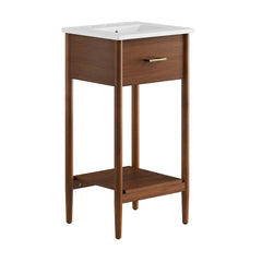 Zaire Walnut/White 18" Bathroom Vanity - Ornate Home