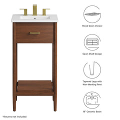 Zaire Walnut/White 18" Bathroom Vanity - Ornate Home