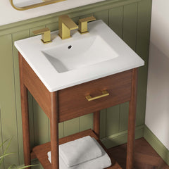 Zaire Walnut/White 18" Bathroom Vanity - Ornate Home