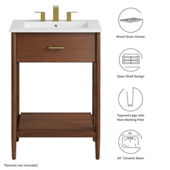 Zaire Walnut/White 24" Bathroom Vanity - Ornate Home