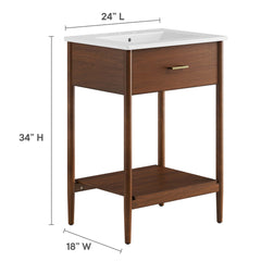 Zaire Walnut/White 24" Bathroom Vanity - Ornate Home