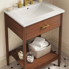 Zaire Walnut/White 24" Bathroom Vanity - Ornate Home