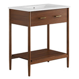 Zaire Walnut/White 30" Bathroom Vanity - Ornate Home