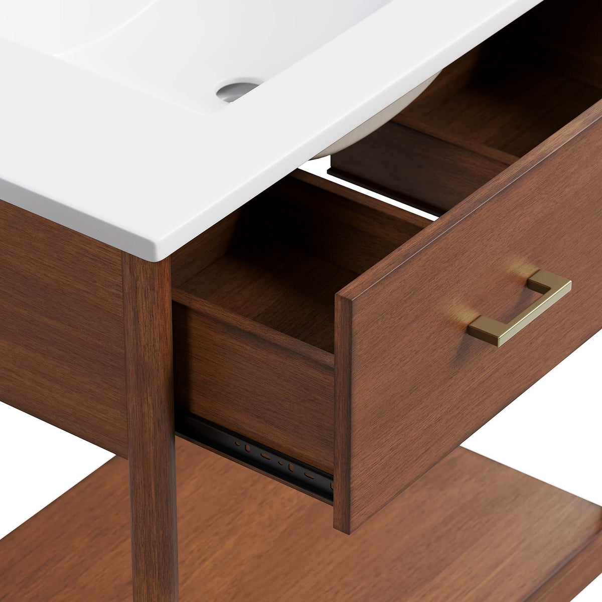 Zaire Walnut/White 30" Bathroom Vanity - Ornate Home