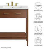 Zaire Walnut/White 30" Bathroom Vanity - Ornate Home