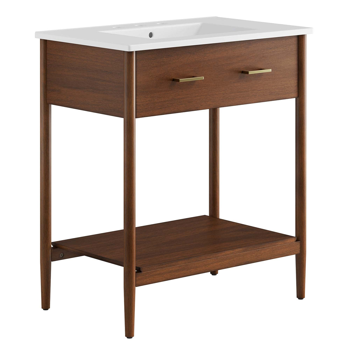 Zaire Walnut/White 30" Bathroom Vanity - Ornate Home