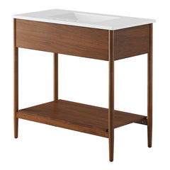 Zaire Walnut/White 36" Bathroom Vanity - Ornate Home