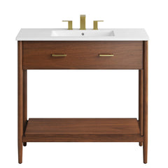 Zaire Walnut/White 36" Bathroom Vanity - Ornate Home
