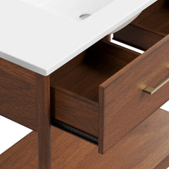 Zaire Walnut/White 36" Bathroom Vanity - Ornate Home