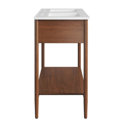 Zaire Walnut/White 48" Double Sink Bathroom Vanity - Ornate Home