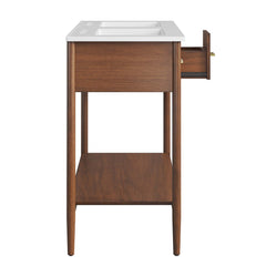Zaire Walnut/White 48" Double Sink Bathroom Vanity - Ornate Home