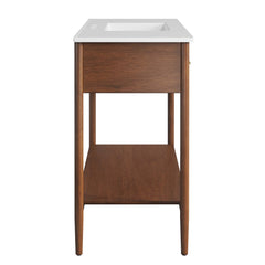 Zaire Walnut/White 48" Single Sink Bathroom Vanity - Ornate Home