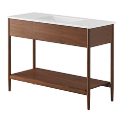 Zaire Walnut/White 48" Single Sink Bathroom Vanity - Ornate Home