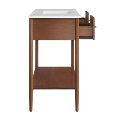 Zaire Walnut/White 48" Single Sink Bathroom Vanity - Ornate Home