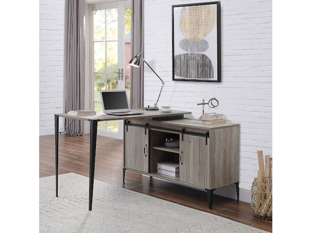 Zakwani Gray Oak Writing Desk (48"W) - Ornate Home