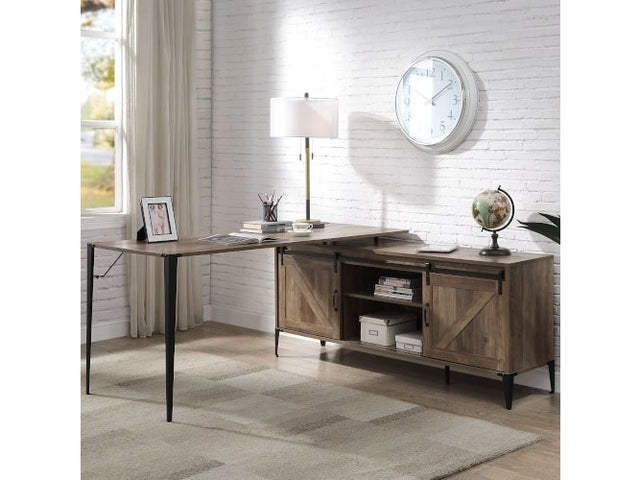 Zakwani Gray Oak Writing Desk (65"W) - Ornate Home