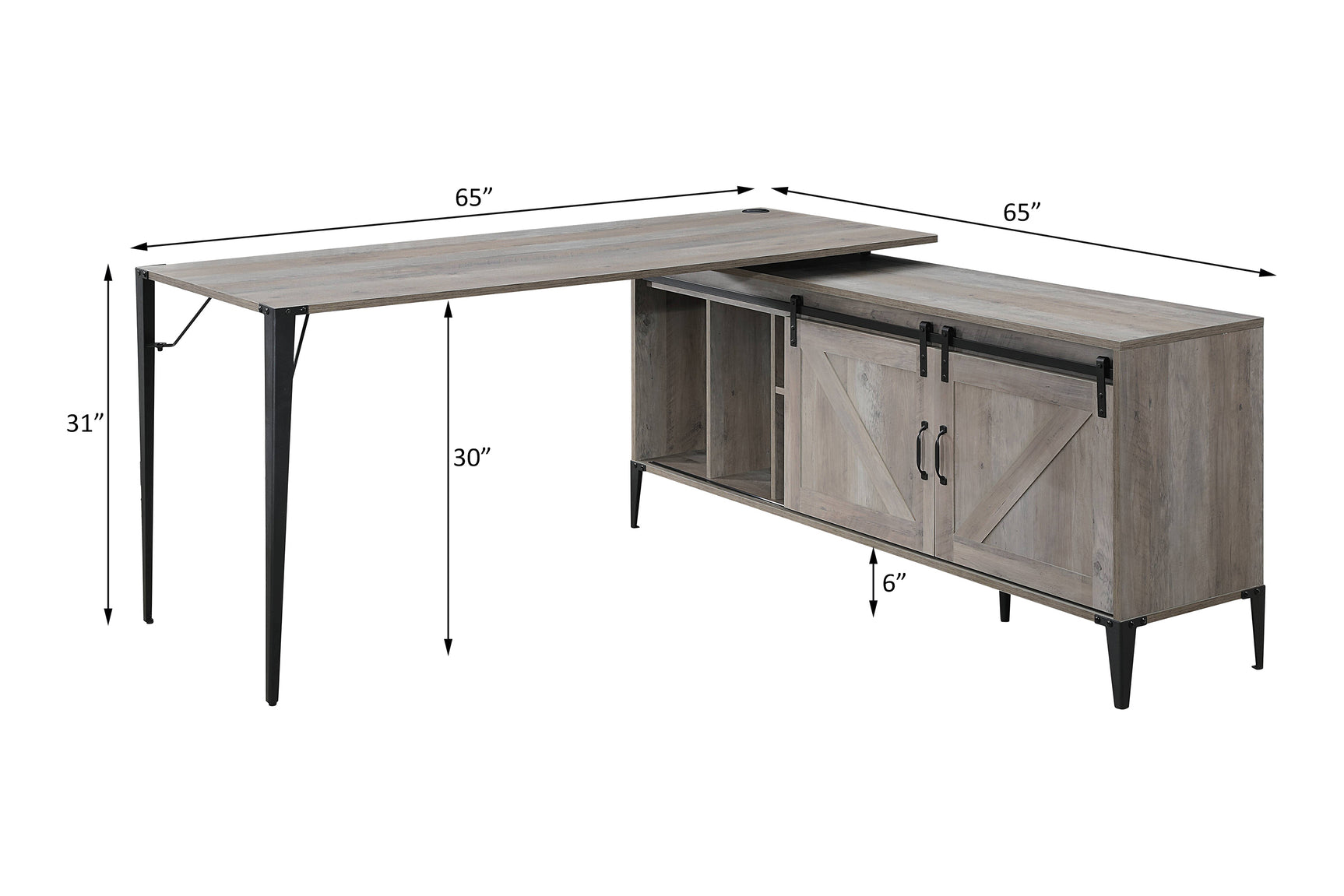 Zakwani Gray Oak Writing Desk - Ornate Home