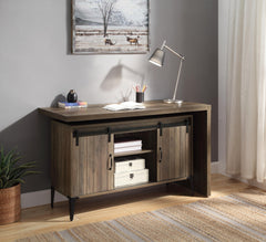 Zakwani Rustic Oak/Black Writing Desk - Ornate Home