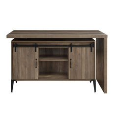 Zakwani Rustic Oak/Black Writing Desk - Ornate Home