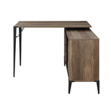 Zakwani Rustic Oak/Black Writing Desk w/ USB - Ornate Home