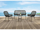 Zalika Black 4 Piece Patio Set - Ornate Home