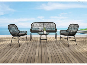Zalika Black 4 Piece Patio Set - Ornate Home