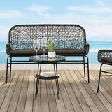 Zalika Black 4 Piece Patio Set - Ornate Home